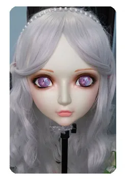شراء (DM026) نساء/فتاة حلوة الراتنج نصف رئيس Kigurumi BJD قناع تأثيري انمي ياباني نابض بالحياة لوليتا قناع Crossخلع الملابس دمية جنسية