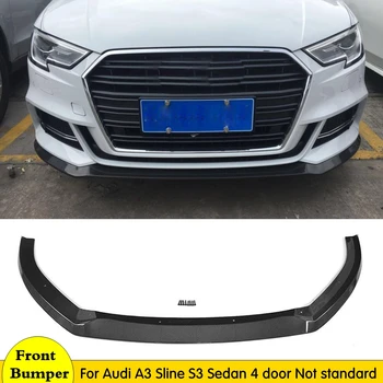

Carbon Fiber Front Bumper Lip Spoiler for Audi A3 Sline S3 Sedan 4 door Not A3 Standard 2017 2018 Car Styling