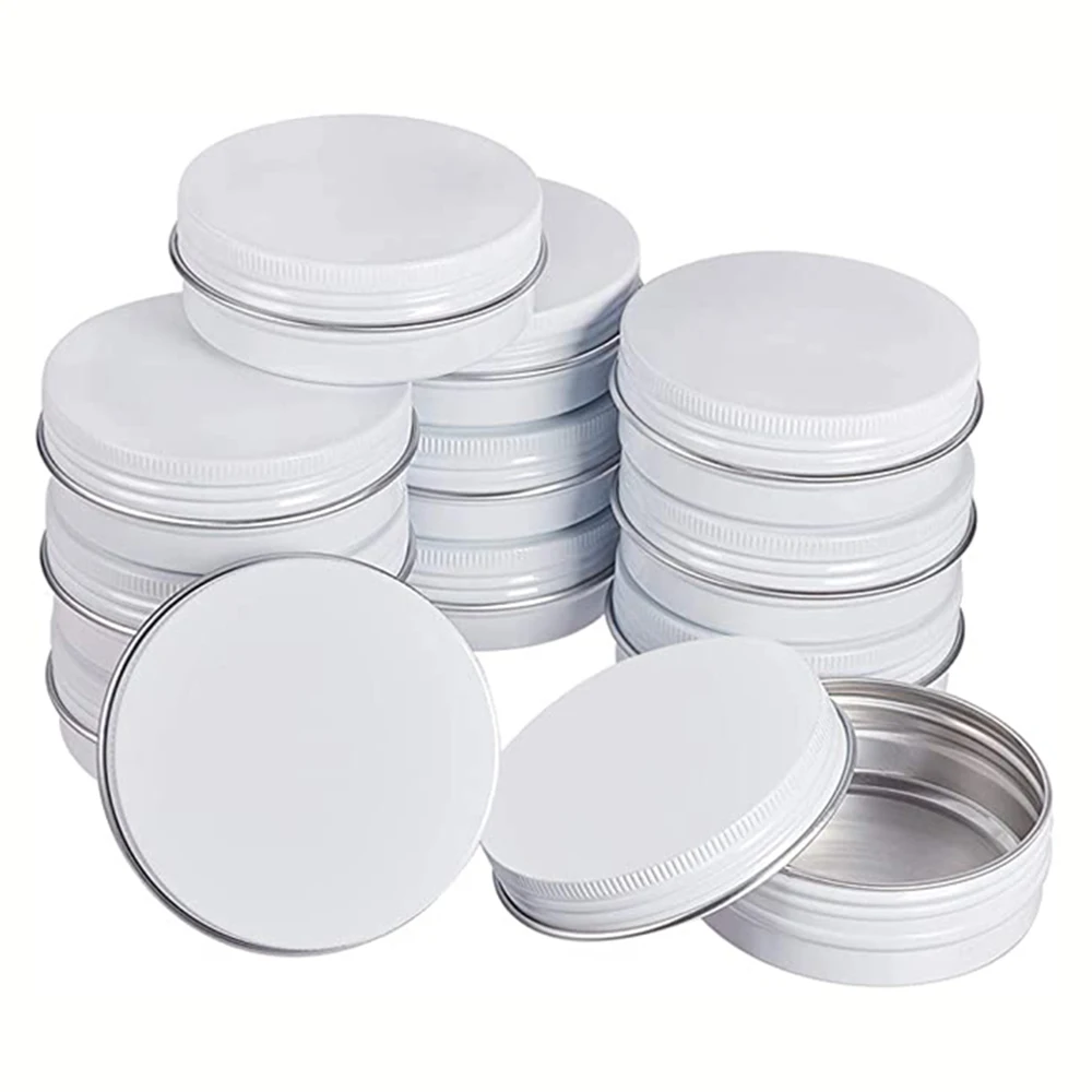 Metal Round Balm Tins 50Pcs/Lot 0.5Oz 1Oz 2Oz Empty Containers with Screw Lids for Salve Spices Candles