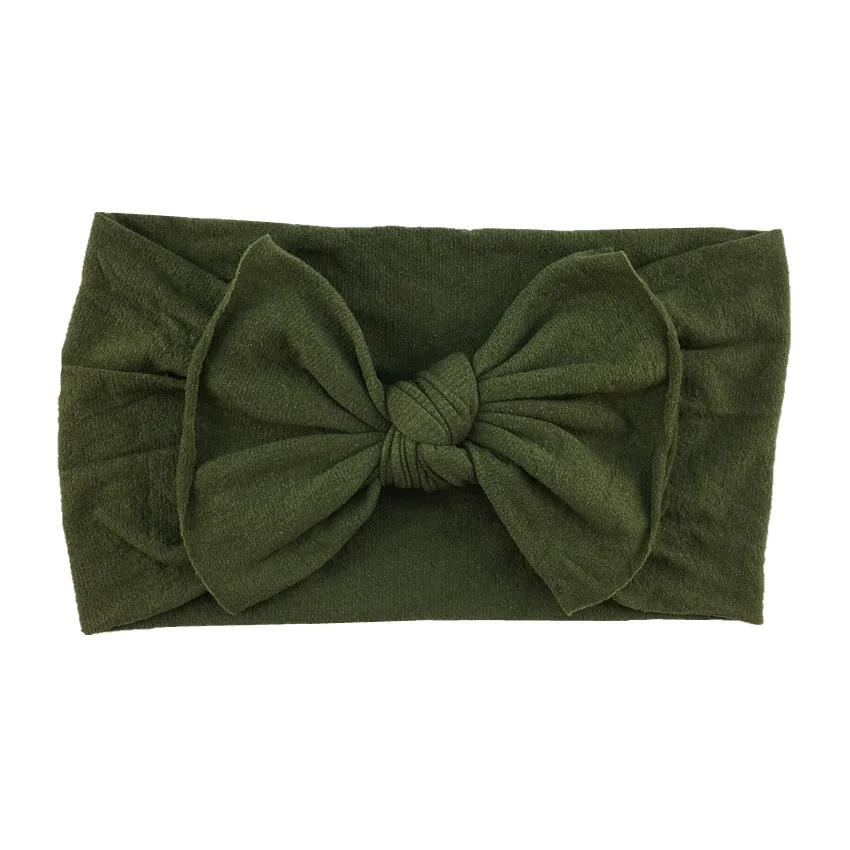 20pcs/lot Ear Turban Girl Lovely Headwear Wide Elastic Soft Nylon Headband with 4.5'' Hair Bow Headwrap For Kids Hair Accessorie - Цвет: 18