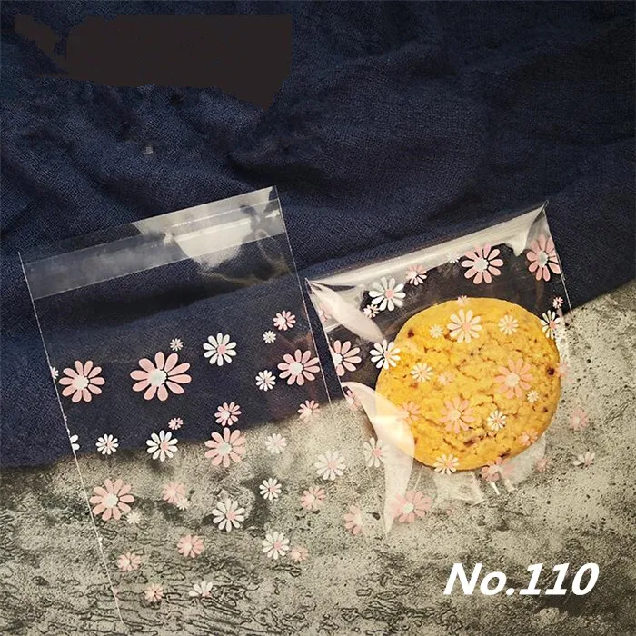 Clear Flower LBSISI Life 100 шт. 7*7+ 3 см пакеты для мыла для печенья, конфет, многоразового использования, подарочные пакеты для самостоятельной упаковки пищевых бобов, печенья, ручной работы, самоклеющиеся упаковочные пакеты - Цвет: Clear Flower