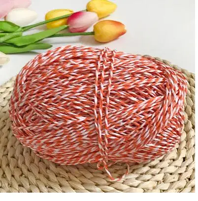 6 white orange 200 г/лот Органическая пряжа для вязания соломенные из пальмового волокна веревочная пряжа цельная пряжа для вязания крючком для DIY шляпы ручной работы корзины ручной работы ручные изделия - Цвет: 6 white orange