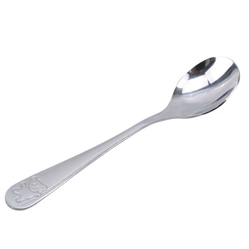 Middle spoon Горячая 1 шт. детские блюда из нержавеющей стали чайная ложка Вилка Нож Набор посуды для детей учится есть привычка детская посуда - Цвет: Middle spoon