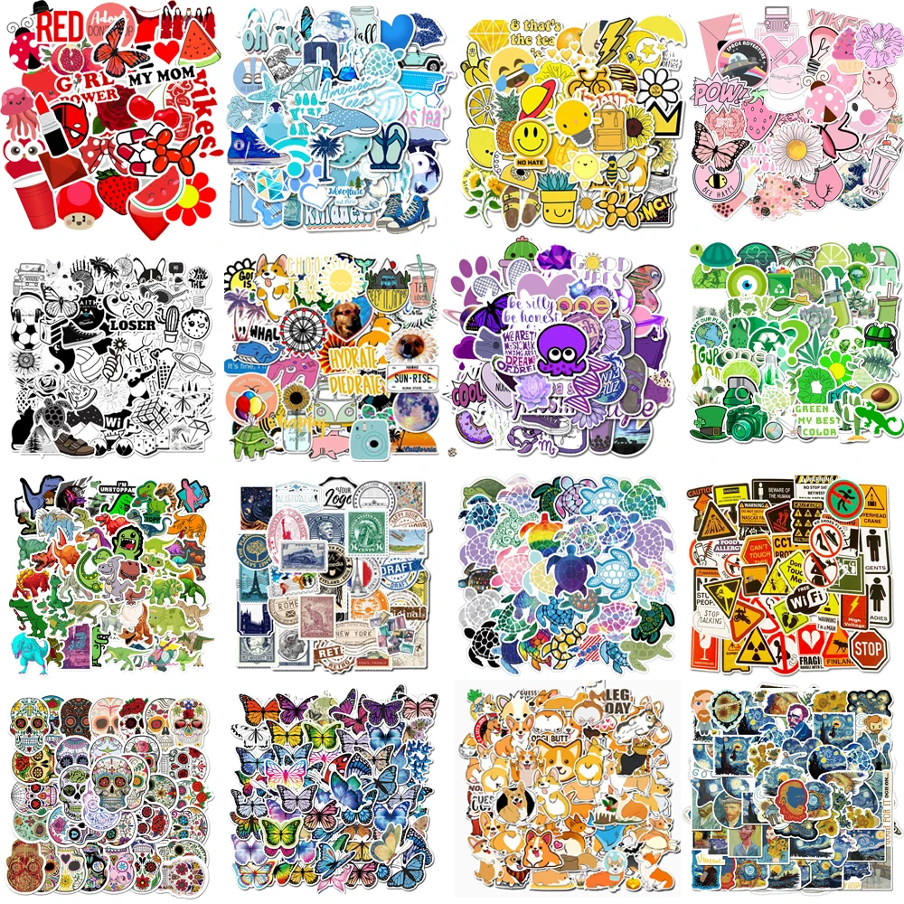 

50pcs/pack Vsco INS Style Stickers Anime Cute Animal Stickers Skateboard Motorcycle Phone Accessories Vinyl Decals DIY Toys Xmas
