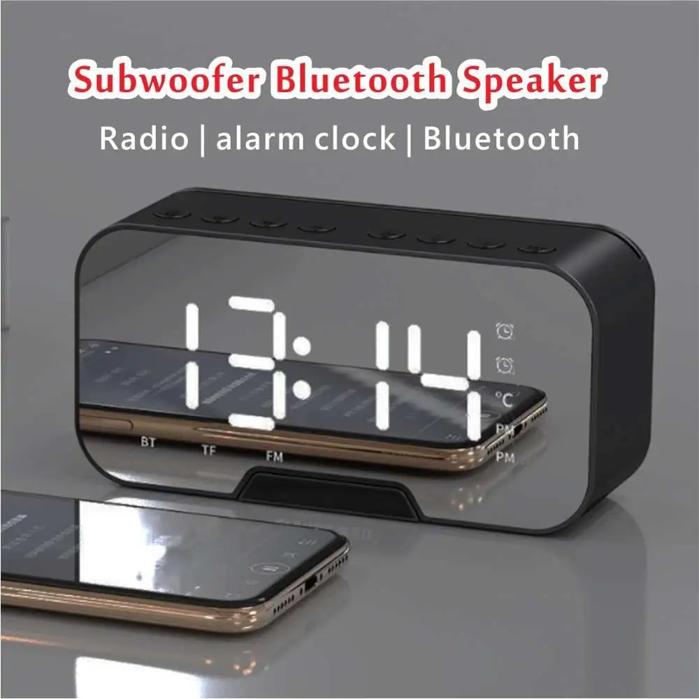 Беспроводной сабвуфер Bluetooth динамик Tf Play светодиодный Будильник цифровые