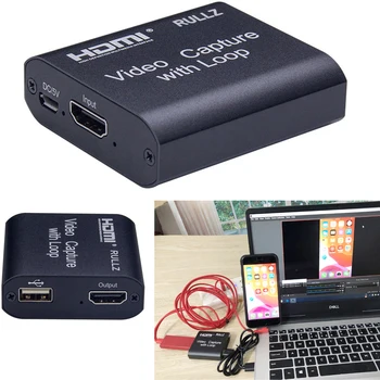 

USB 2.0 Video Capture Card HDMI Grabber HD Game Recording Box TV Local Loop Out for MAC Windows Facebook Youtube Live Streaming