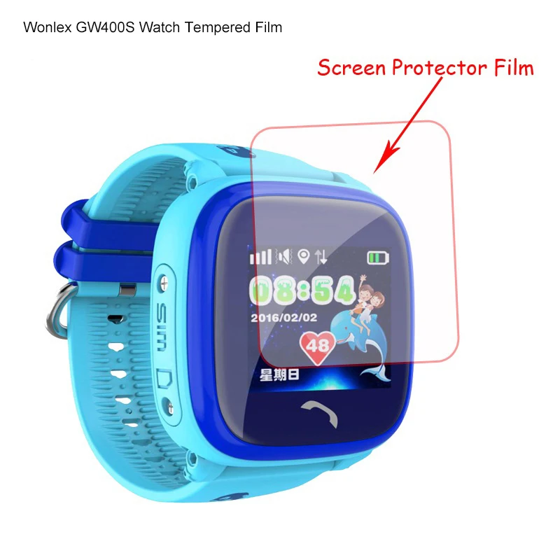 GW400S-Tempered Film Wonlex Kid Смарт-часы аксессуары защитная пленка протектор экрана для детских часов закаленная пленка(без часов) KT01 сенсорный экран - Цвет: GW400S-Tempered Film