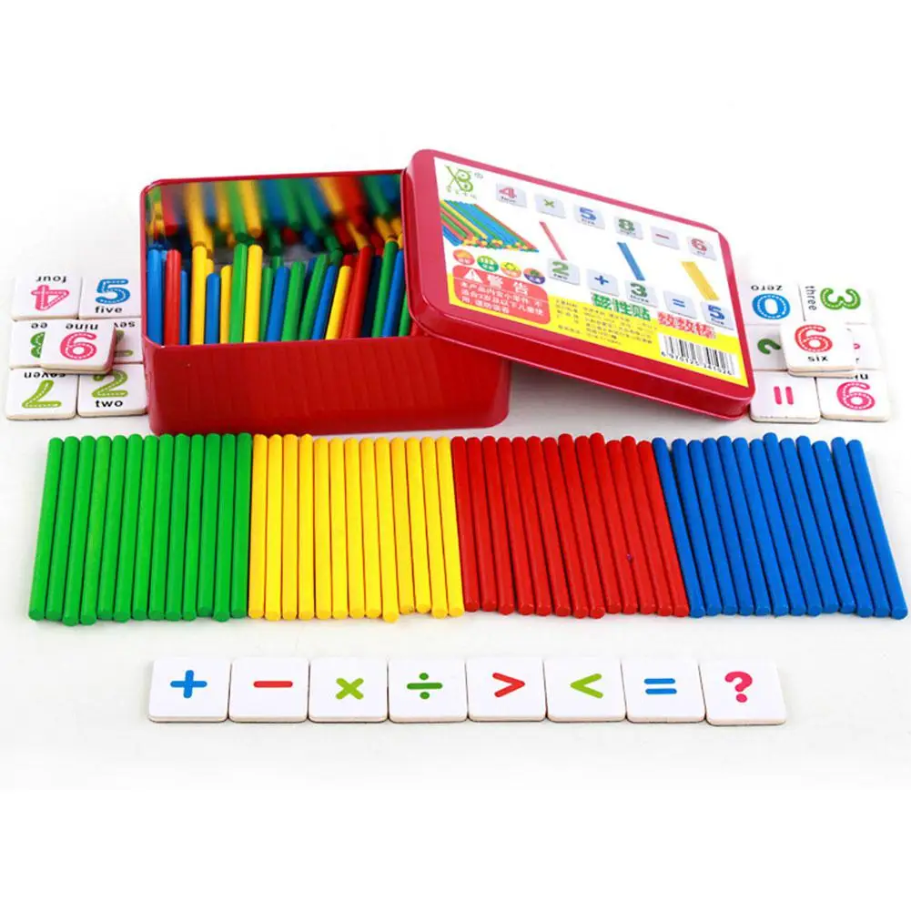 

Hobbylane Wooden Counting Sticks Magnetic Blocks Set Mathematical Educational Toys for Boys and Girls
