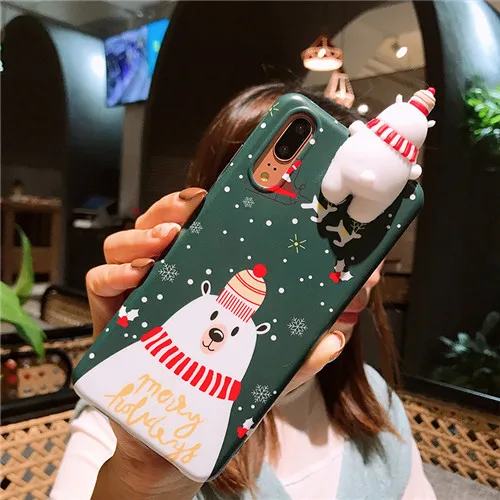 T2 Милый мультяшный чехол для телефона с рождественским рисунком для huawei P30 P20 Pro Honor 10 20 Nova 3 4 5 2S mate 10 20 Pro мягкая IMD задняя крышка с оленем подарки - Цвет: T2