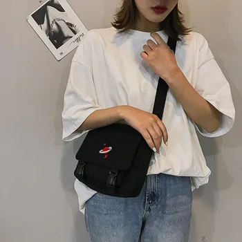 

Women's Soft Canvas Bag Large Capacity Embroidered Handbag Ladies One Shoulder Tote Bags Casual Shopping Shoulder Bag @C11