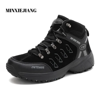 

MINXIEJIANG New men's shoes autumn hiking tourism leisure winter high to help outdoor warm waterproof non-slip hiking shoes