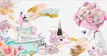 

[Self-Adhesive] 3D Red Wine Perfume 17312 Wall Paper mural Wall Print Decal Wall Murals