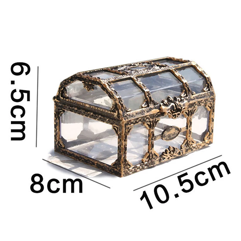 Plastic Money Container Storage Box Toys Transparent Pirate Anime Toys For Children Pirate Crystal Gem Treasure Box Toy Figures