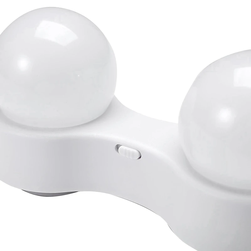  White Light Makeup Mirror Front 4 Lights with Dry Battery USB Plug-In Dual-Use Suction Cup Bathroom