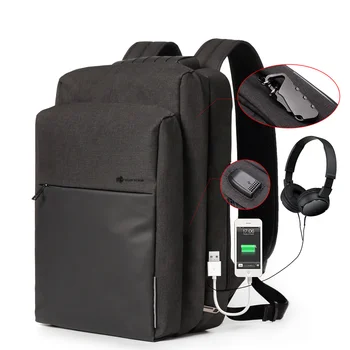 

BISONJS Travel backpack 15.6 Laptop Backpack Men USB Anti theft Backpacks for teens schoolbag youth mochila women backbag N2681