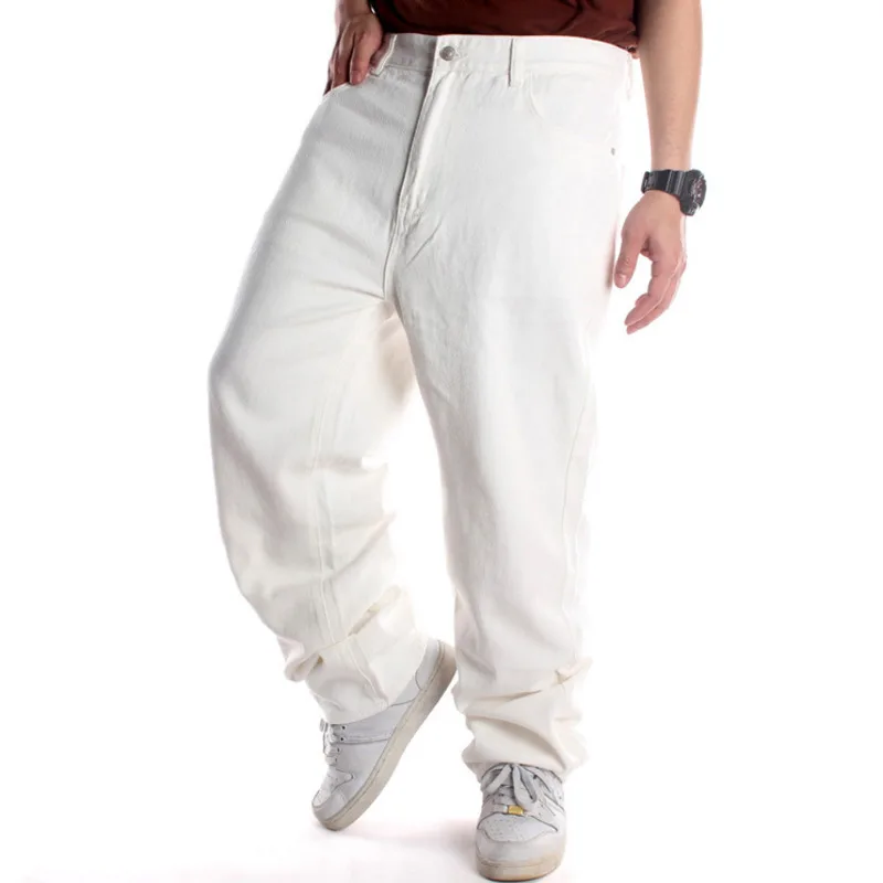 Pantaloni di Jeans bianchi Jeans larghi uomo pantaloni larghi Hip Hop  Skateboard pantaloni di Jeans Hip Hop Rap uomo pantaloni neri uomo alto  taglia grande 30 46|Jeans| - AliExpress
