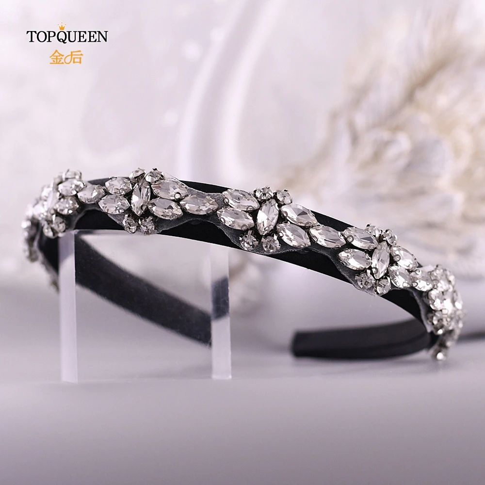 TOPQUEEN S333-FG Свадебные стразы свадебные аксессуары для волос, диадема, оголовье, серебристый Стразы повязка на голову в стиле барокко повязка на голову