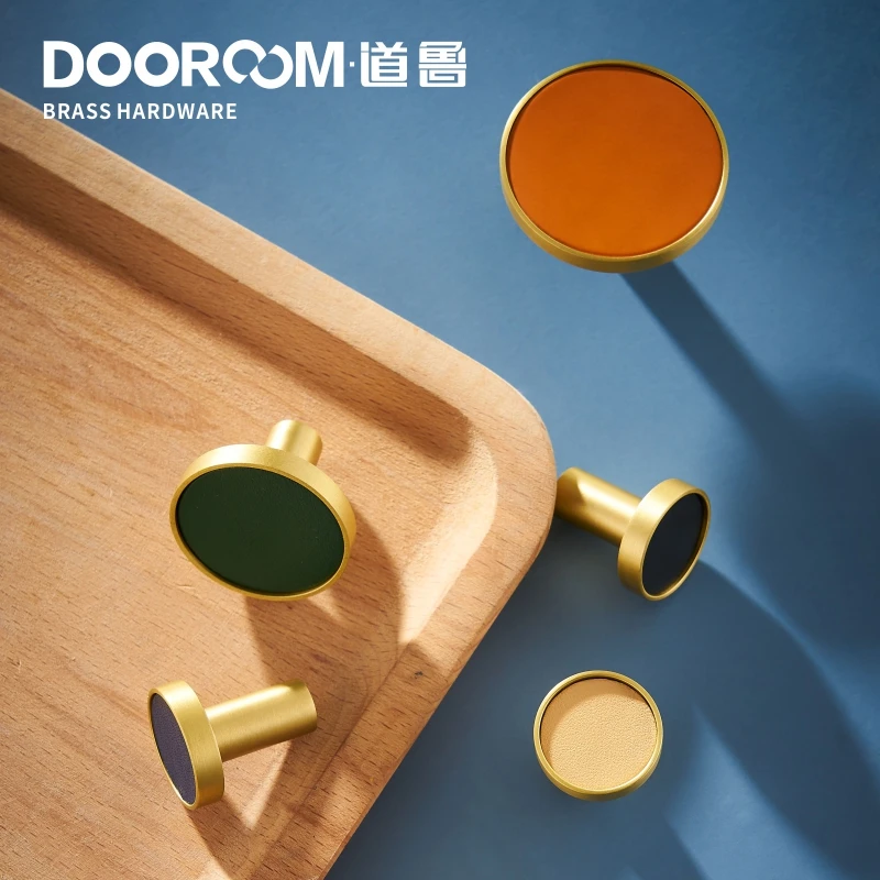 Dooroom латунные кожаные красочные крючки для ванной комнаты кухни прихожей вешалки