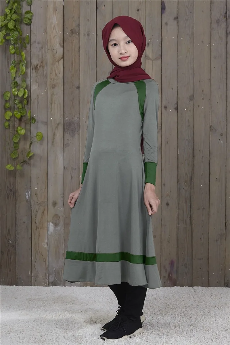 Dubai Muslim Girl Dress Kawaii Sweat A-line Long Vestido Children Kids Islamic moroccan Kaftan Dresses Girls prayer garment 2020 |
