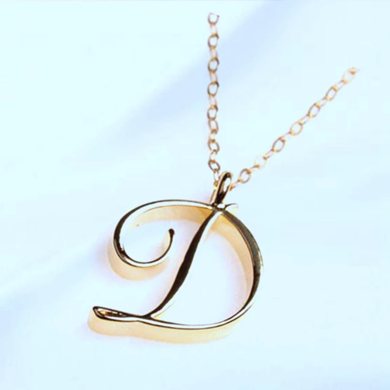 Крошечное начальное ожерелье с буквами алфавита все 26 Английских A Z Cursive