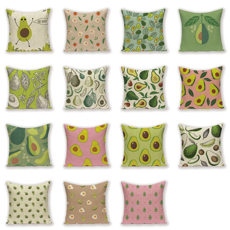 Cute Mini Fruit Pillow Case Avocado Plant Fruit Pear Cushion Cover Linen Decorative Pillows Covers Cushions Living Room Cojin
