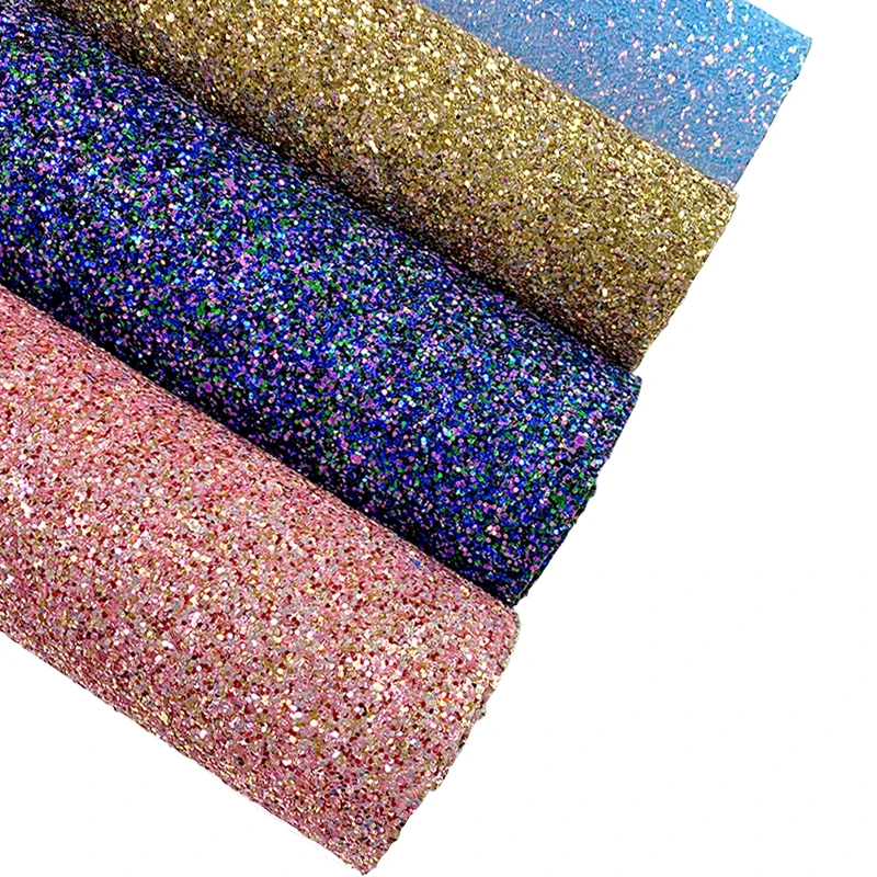 Shiny Colorful Chunky Glitter Faux Artificial Leather Fabric Sheet for Making Hair Bow/Wallpaper/Decorative/Craft | Дом и сад