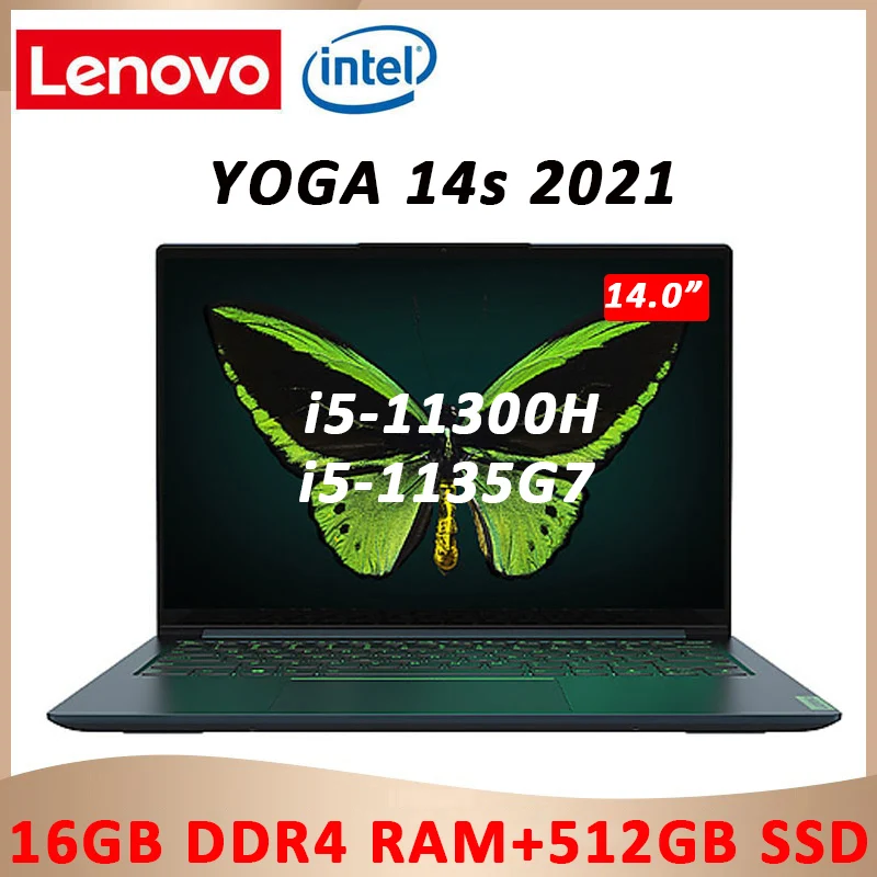 Lenovo YOGA 14s New 2021 intel i5-1135G7/i5-11300H 14inch 16G RAM 512GB SSD IPS touch screen notebook computer ultraslim laptop |