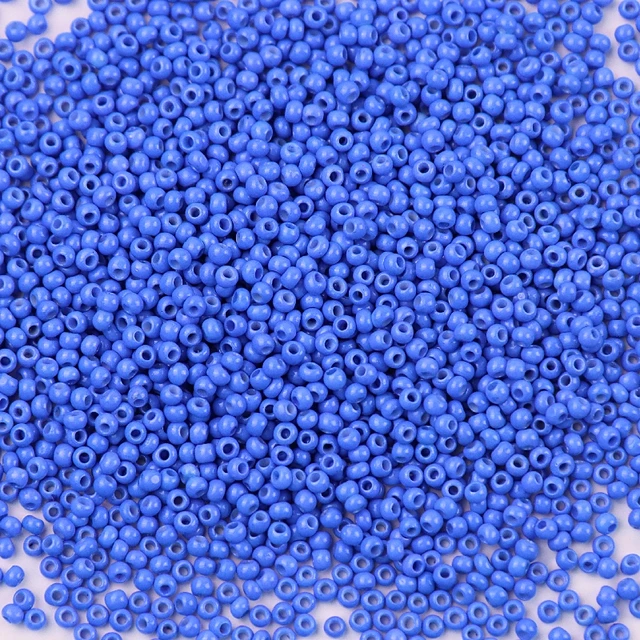 10g 720 Pieces 2mm Austria Solid Color Bead 12/0 Opaque Neon Round Beads Glass Seed Beads Handmade DIY Jewelry Bags Accessories 352 Blue