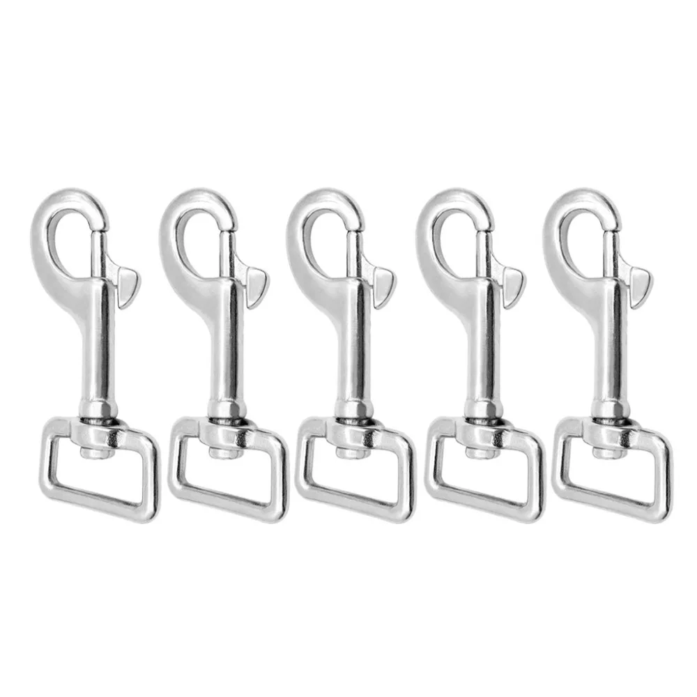 

316 Stainless 60mm Square Eye Swivel Bolt Snap Hook Diving Clip Marine Yacht Rigging Hardware for Diving Set of 5