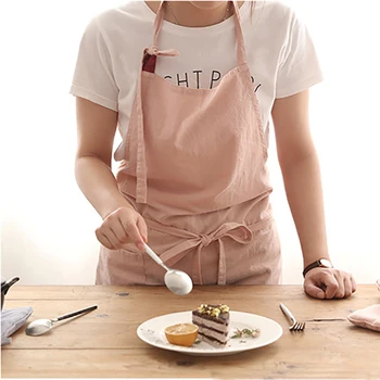 

1pc Solid Color Kitchen Apron Cotton Sleeveless Thin Simple Fashion Adult Apron Hotel Restaurant Waiter Apron