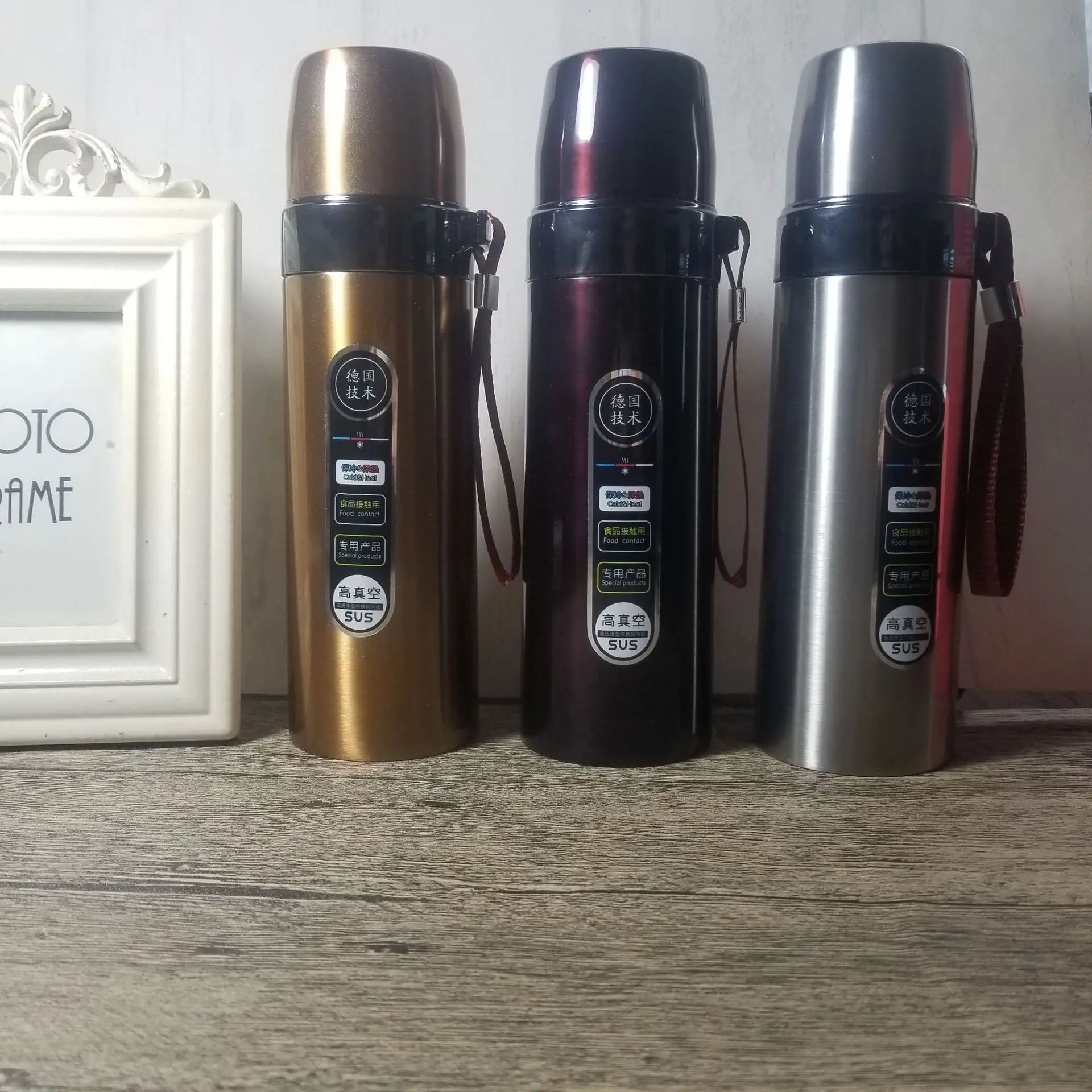 

High Vacuum Bullet Large Capacity Stainless Steel Heat Preservation Pot Camisole Portable In-car Thermos Households