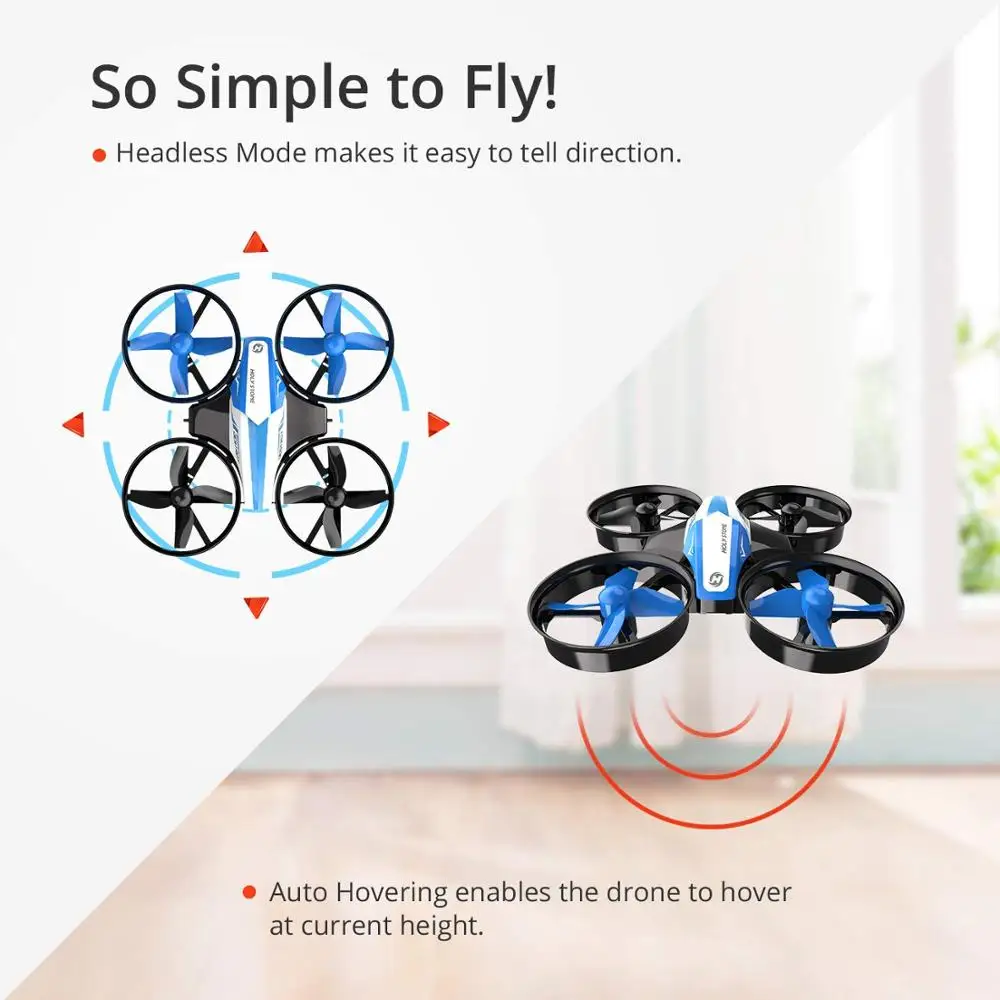 Holy Stone Mini Drone For Kids One Key Land 3D Flip Auto Hovering RC Helicopter Mini Small Drones With 3 Batteries For Children