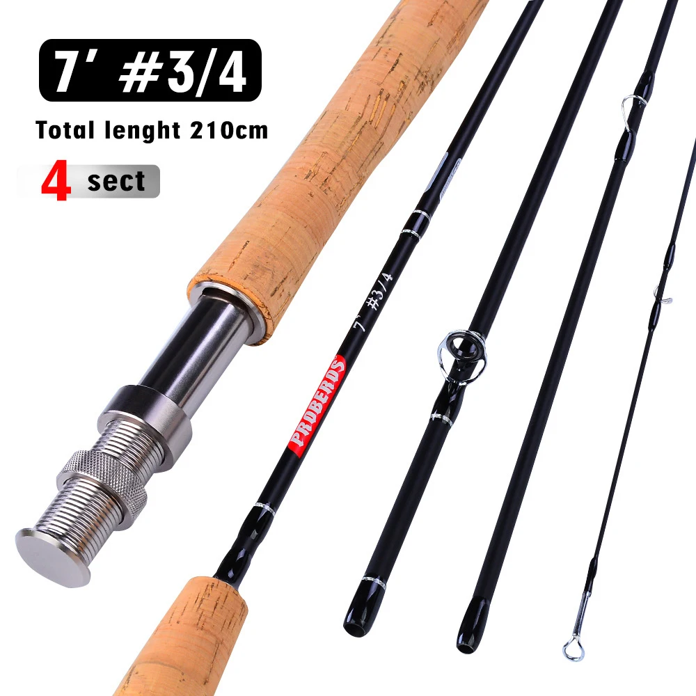 Fly Fishing Rod 7FT 2.1M 4 Section Line wt 3/4 5/6 7/8 Soft Cork Handle Fly  Rods Fishing Pole Tackle