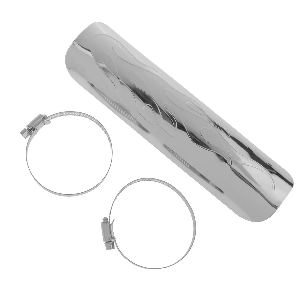 Universal Flame Exhaust Pipe Heat Shield Cover Guard For  Cruise White