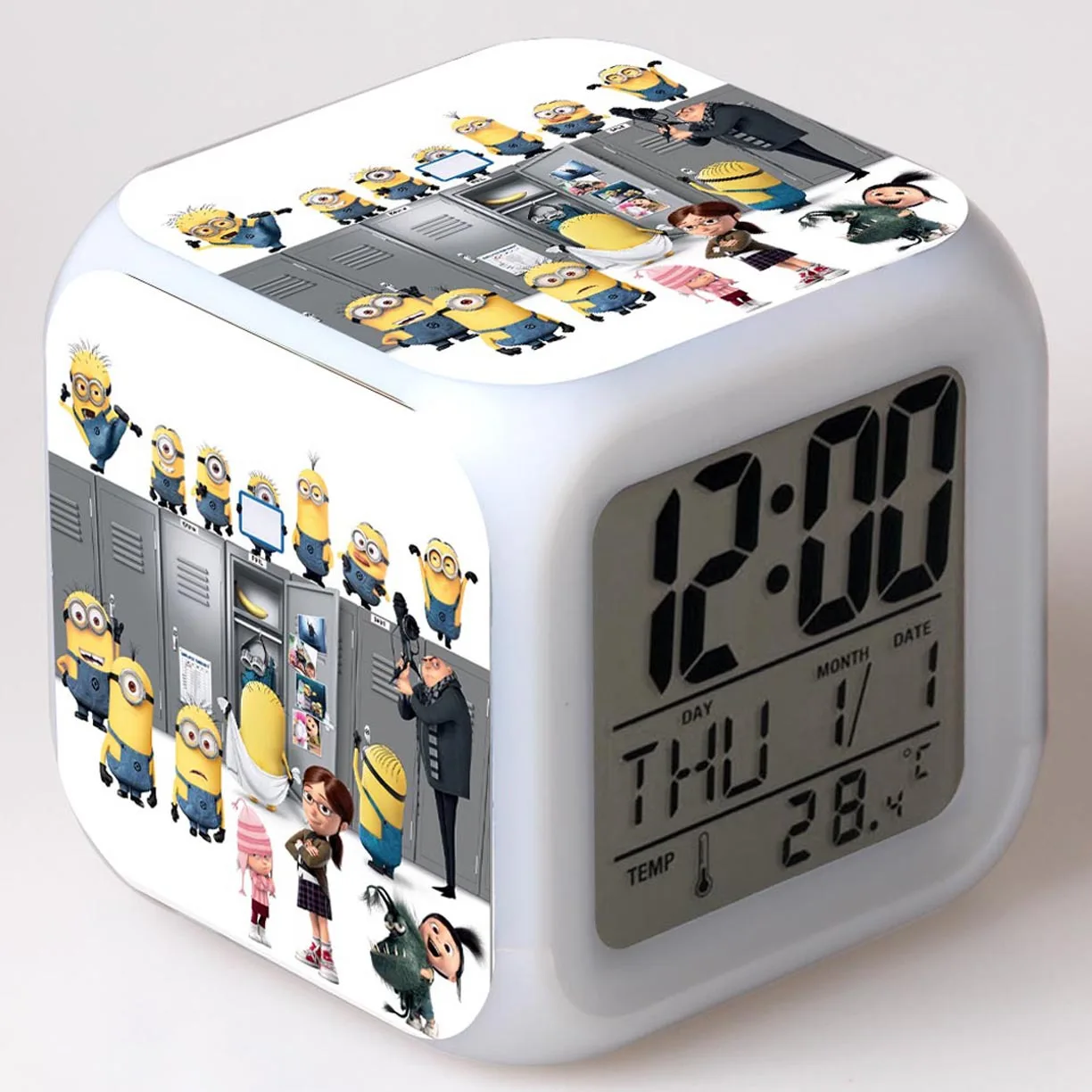 22 Миньоны мультяшный будильник детские игрушки Led reloj будильник, цифровой Электронные часы с будильником Пробуждение свет стол reveil wekker - Color: 22