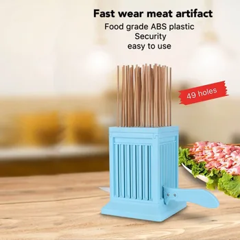 

Portable BBQ 49 Hole Meat Skewer Machine Kabob Maker Box Tool fit party Beef Mutton Meat Grill Barbecue Tools Safety BBQ Tools