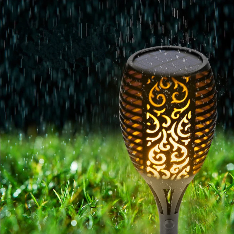 

Explosion LED Solar Flame Lamp Flickering Outdoor Waterproof Landscape Yard Garden Light Path Lighting Torch Light