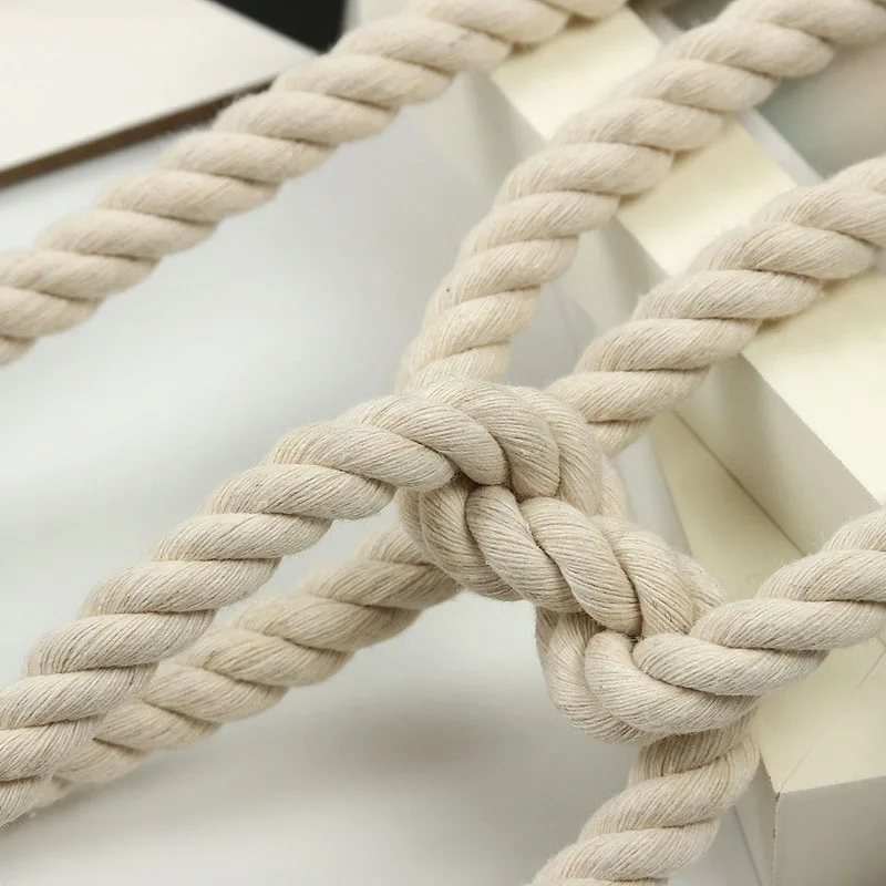 100% Cotton Three twisted Rope String Cord Twine Sash 2meter 5mm-20mm Thick Cords For Handmade Decorative cotton rope
