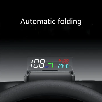 

New Car Head Up Display OBD2 Display Automatic Auto flip and fold Screen HUD Display Windshield Projector Digital Speedometer