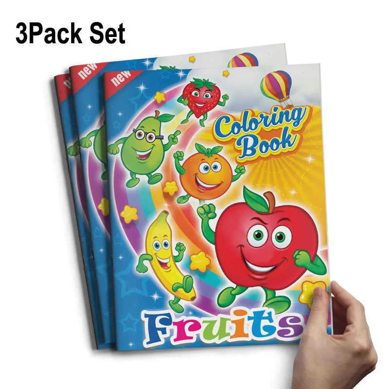 3Pack Cartoon Coloring Book Kids Adult Relieve Stress Kill Time Children Educational Art Painting Drawing Graffiti Sketch Draft