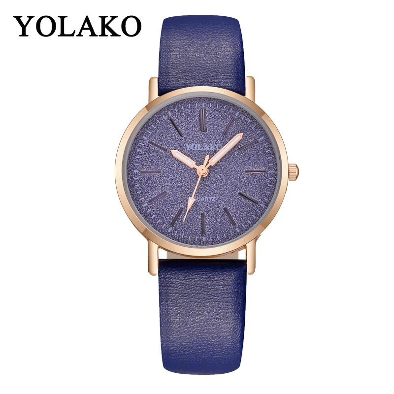 blue montre femme,, индивидуальные трендовые двухсторонние детские кожаные часы с отверстиями, relogio feminino часы женские - Цвет: blue