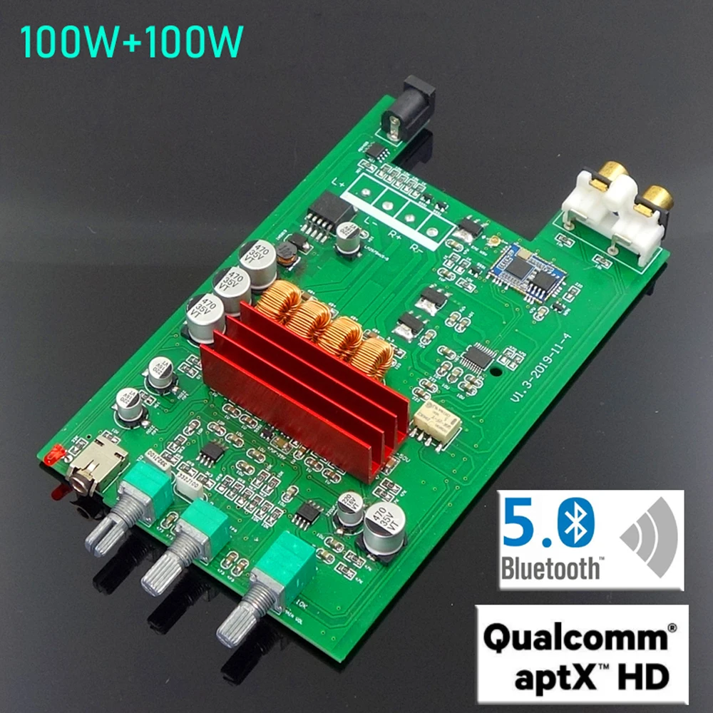 DP5 TPA3116D2 2.0 digital power amplifier board 100W * 2 QCC3034 Bluetooth 5.0 APTX HD PCM5102A DAC