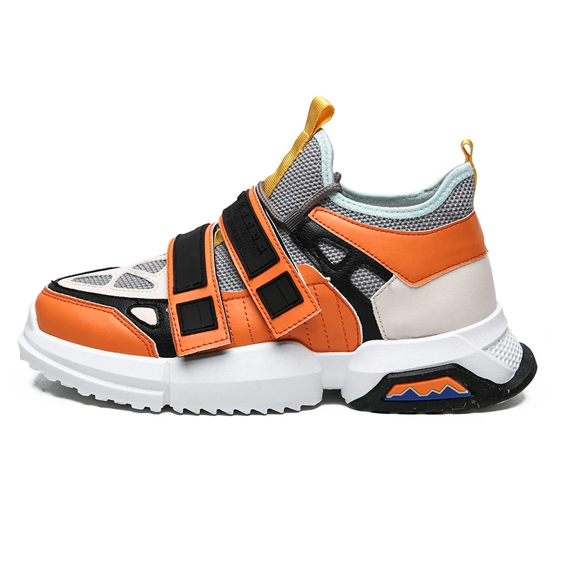 Модные новые мужские Нескользящие рабочие туфли легкая дышащая сетка повседневные прогулочные спортивные кроссовки размер 39-44 - Цвет: orange