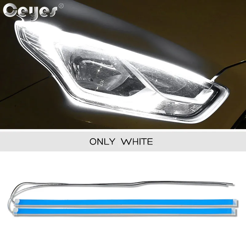 Only White Ceyes 2 шт. Led DRL дневные ходовые огни сигнал поворота DRL светодиодные полосы автомобильные аксессуары тормозные боковые фары для авто - Цвет: Only White