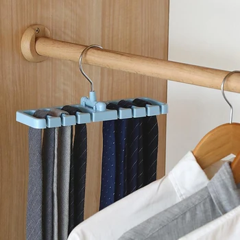 

Multifuctional Storage Rack Tie Belt Organizer Rotating Ties Hanger Holder Wardrobe Closet Storage Holder With Metal Hanger