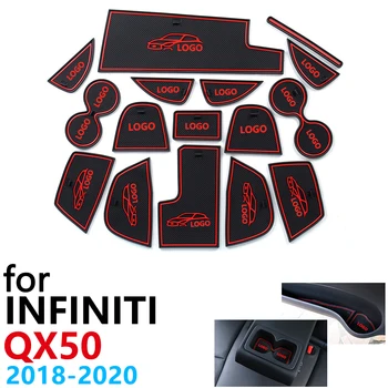 

Anti-Slip Rubber Cup Cushion Door Groove Mat for Infiniti QX50 ii mk2 P71A 2018 2019 2020 Accessories Stickers mat for phone