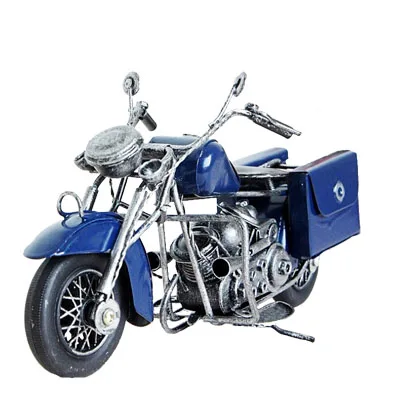ERMAKOVA 23 см(") винтажная модель мотоцикла, ретро фигурка двигателя, железный мотоцикл, автомобиль, подарок для мальчика, детская игрушка, украшение для дома и офиса - Цвет: Blue