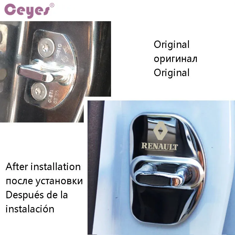 Ceyes автомобильный Стайлинг наклейка s дверной замок чехол для Renault Megane 2 3 Captur Fluence Latitude Clio автомобильные наклейки автомобильные аксессуары
