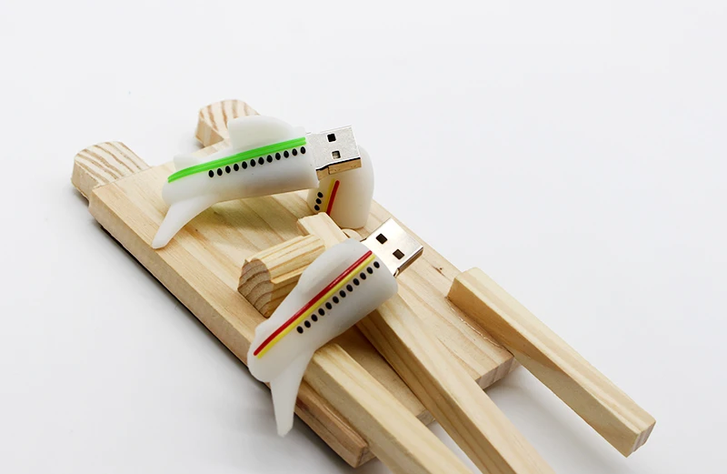 Мультяшный силиконовый USB флеш-накопитель 64 ГБ 32 ГБ 16 ГБ 8 ГБ Симпатичный Самолет судно лодка карта памяти U диск мини-флешка