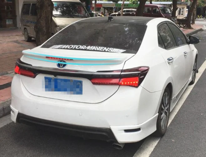 Для toyota corolla спойлер со светодиодный светильник высокого качества ABS Материал заднее крыло спойлер по праймер цвет